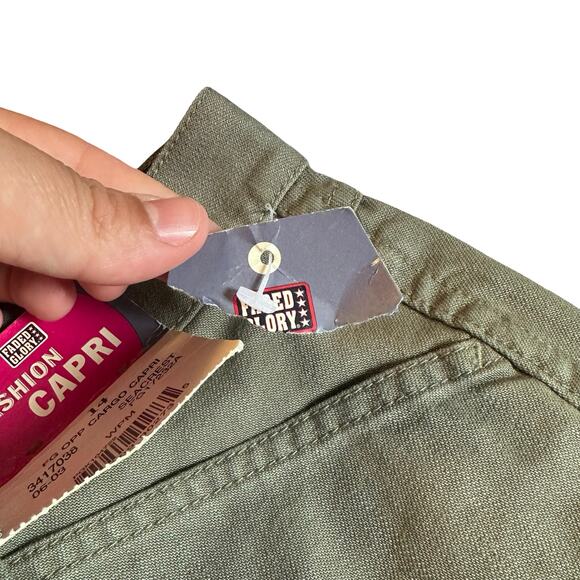 Y2K 2003 Faded Glory Cargo Capri Pants Sz 14 Seagreen NWT Vintage Deadstock - Picture 6 of 15